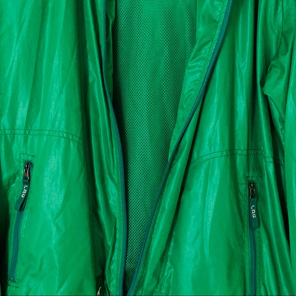 LRG Windbreaker Jacket Bright Green Rare Men’s L - Picture 5 of 10